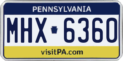 PA license plate MHX6360