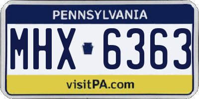 PA license plate MHX6363