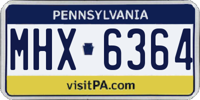 PA license plate MHX6364