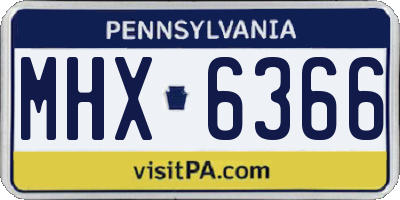 PA license plate MHX6366
