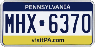 PA license plate MHX6370