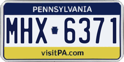 PA license plate MHX6371