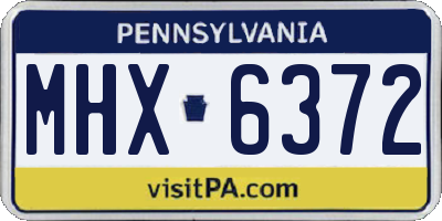 PA license plate MHX6372