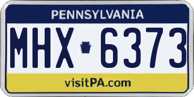 PA license plate MHX6373