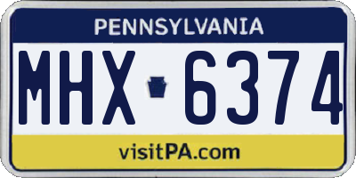 PA license plate MHX6374