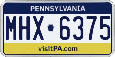 PA license plate MHX6375