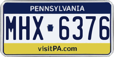 PA license plate MHX6376