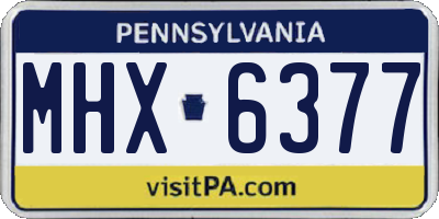 PA license plate MHX6377