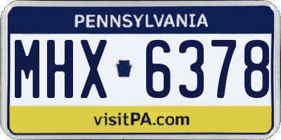 PA license plate MHX6378