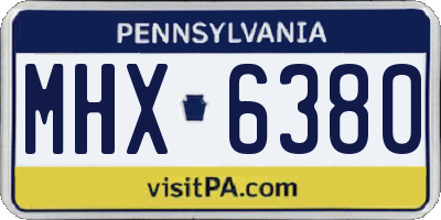 PA license plate MHX6380