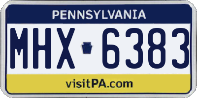 PA license plate MHX6383
