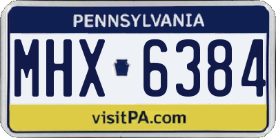 PA license plate MHX6384