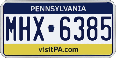 PA license plate MHX6385