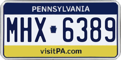 PA license plate MHX6389
