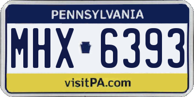 PA license plate MHX6393