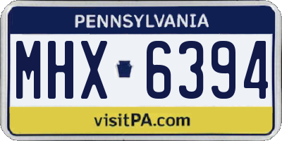 PA license plate MHX6394