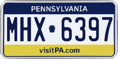 PA license plate MHX6397
