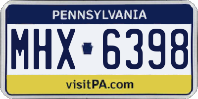 PA license plate MHX6398