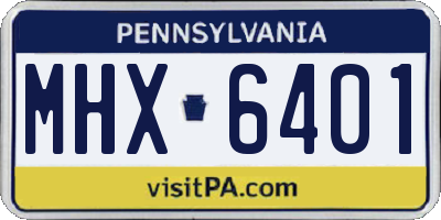 PA license plate MHX6401