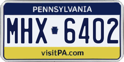 PA license plate MHX6402