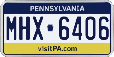 PA license plate MHX6406
