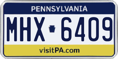 PA license plate MHX6409