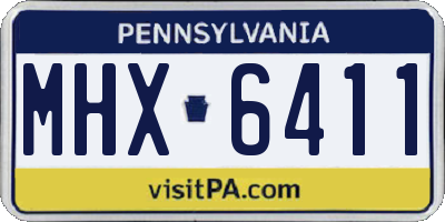 PA license plate MHX6411