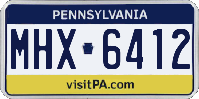 PA license plate MHX6412