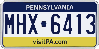 PA license plate MHX6413