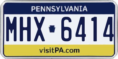 PA license plate MHX6414