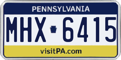 PA license plate MHX6415