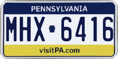 PA license plate MHX6416