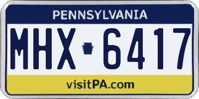PA license plate MHX6417