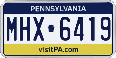 PA license plate MHX6419