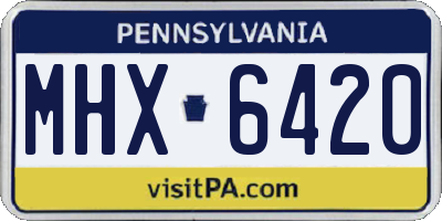 PA license plate MHX6420