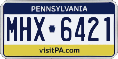PA license plate MHX6421