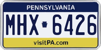 PA license plate MHX6426
