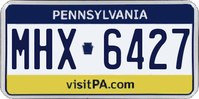 PA license plate MHX6427