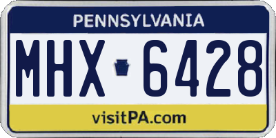 PA license plate MHX6428
