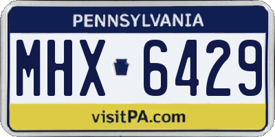 PA license plate MHX6429
