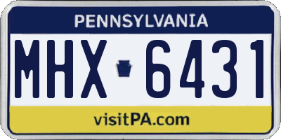 PA license plate MHX6431