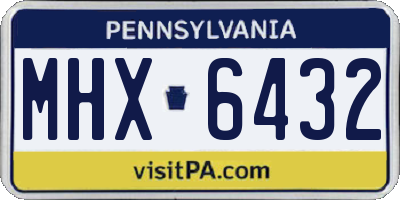 PA license plate MHX6432