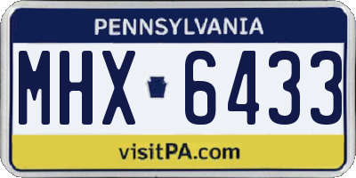 PA license plate MHX6433