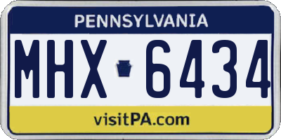 PA license plate MHX6434