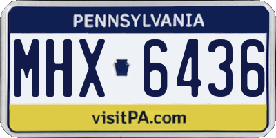 PA license plate MHX6436