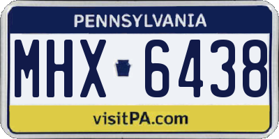 PA license plate MHX6438