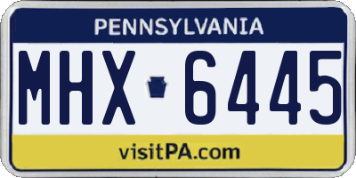 PA license plate MHX6445