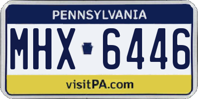 PA license plate MHX6446