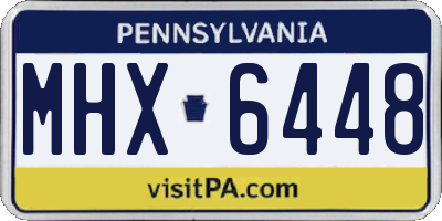 PA license plate MHX6448