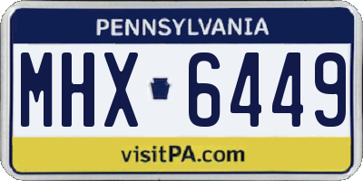 PA license plate MHX6449
